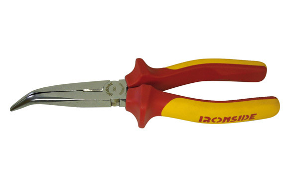 ALICATE BOCA SEMI REDONDA CURVA 45º CORTANTE1000 V 200 MM MANGO BICOMPONENTE