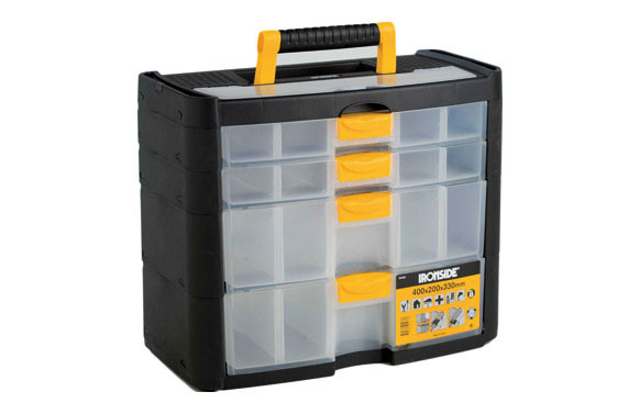 ORGANIZADOR PLASTICO 330 X 400 X 200 MM. 4 CAJONES / 2 PEQUEÑOS Y 2 GRANDES