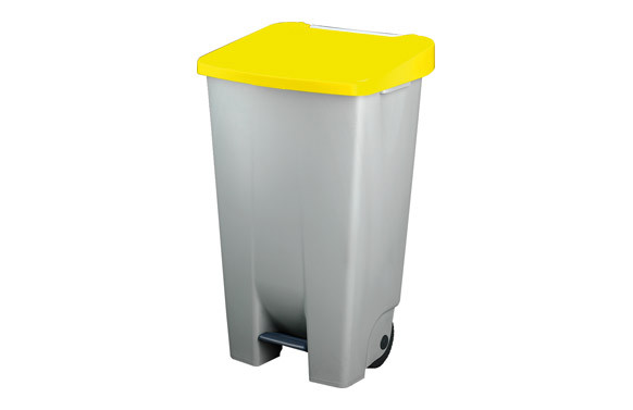 CONTENEDOR SELECTIVO AMARILLO 120 L PEDAL Y RUEDAS