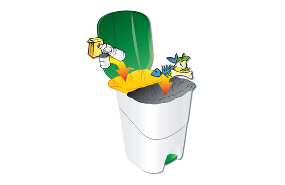 CUBO PEDALBIN ECOLOGICO TAPA VERDE 25 LT