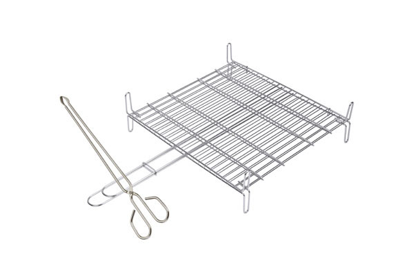 PARRILLA DOBLE INOX 18/8 35 X 40 CM