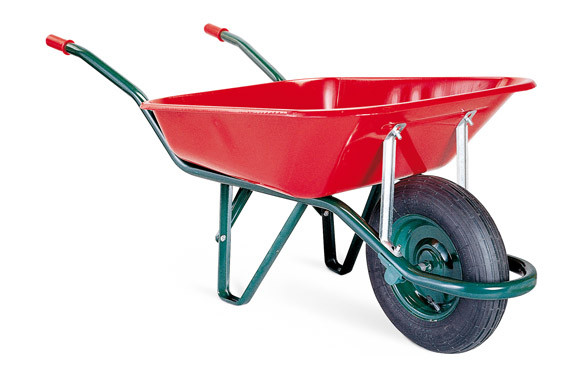 CARRETILLA METALICA ROJA C1-620-85 L RUEDA NEUMATICA