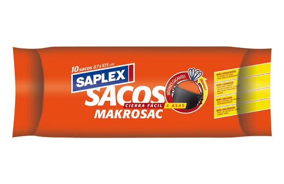 SACO BASURA MAKROSAC CIERRA FACIL 120L (10U) 87X105