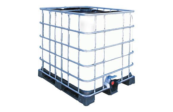 DEPOSITO PARA AGUA POTABLE IBC 1.000 LITROS BLANCO SOBRE PALET / 117,5 X 120 X 100