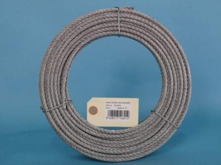 CABLE ACERO GALVANIZADO ROLLO 100 M Ø 6 (6 X 7) +1 ALMA TEXTIL
