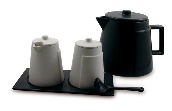 JUEGO CAFE 3 PIEZAS GARNITURE BLANCO Y NEGRO