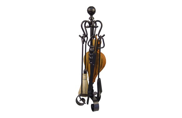 JUEGO CHIMENEA 70CM 5PZAS BOLA FORJA