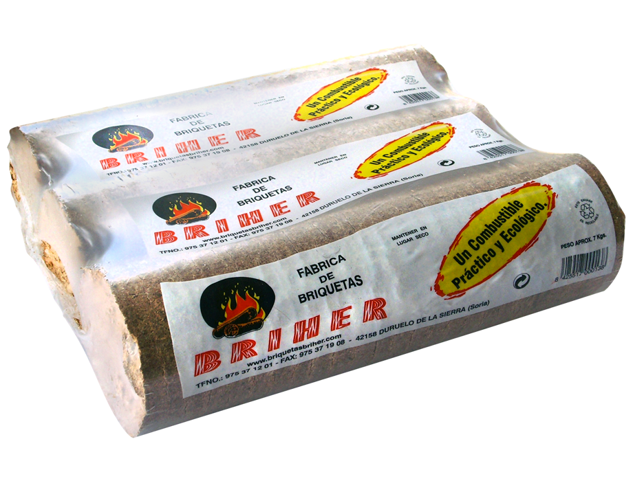 BRIQUETA PAQ.3UNID.(7KG.APROX)ROBLE/PINO