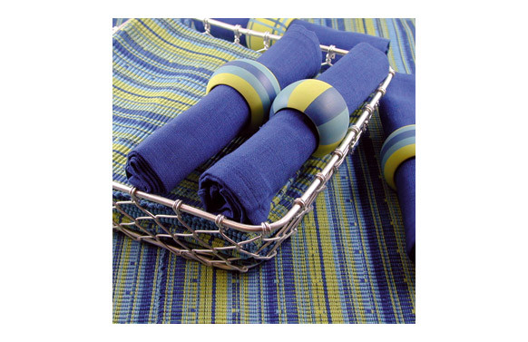 SERVICIO COCINA AZUL 6 PERSONAS INDIVIDUAL + SERVILLETA + SERVILLETERO