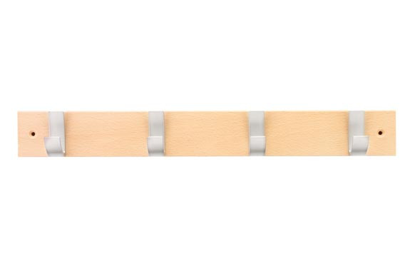 COLGADOR CON TORNILLOS 4 GANCHOS MADERA HAYA 3704ACERO / NATURAL 8414419806993