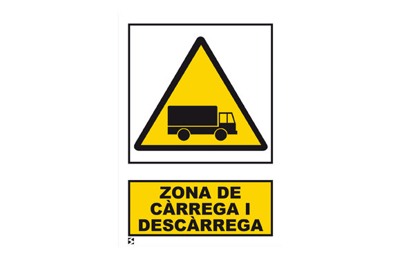 SEÑAL PERILL ZONA CARREGA I DESCARREGA