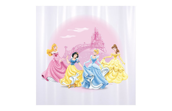 CORTINA BAÑO PVC \"PRINCESAS\" 180X180 CM