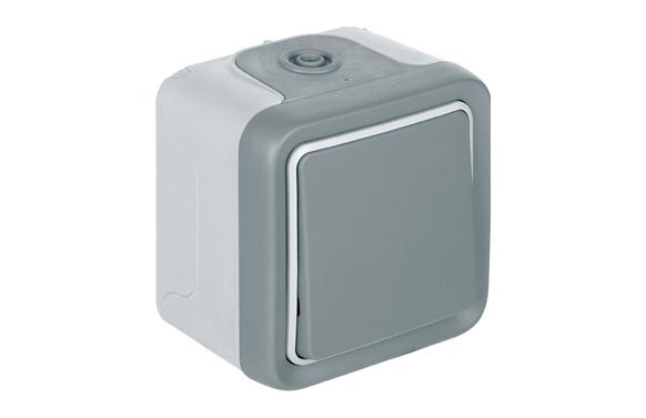 CONMUTADOR SUPERFICIE GRIS IP55 PLEXO