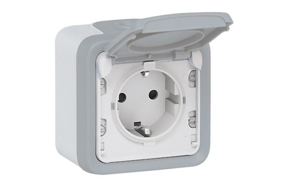 BASE SCHUKO SUPERFICIE GRIS IP55 PLEXO