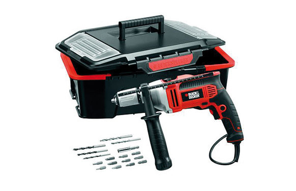 TALADRO CON CABLE PERCUTOR 750 W 20 ACC Y CAJA HERRAMIENTAS