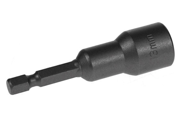 PUNTA VASO HEXAGONAL 13 MM.( 66 MM. E 6,3 - ¼\" ) MAGNETICA, CON ANCLAJE HEX. (1 PIEZAS)