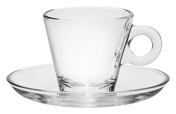 TAZA CAFE C/PLATO TRANSP.JGO 6U T04970