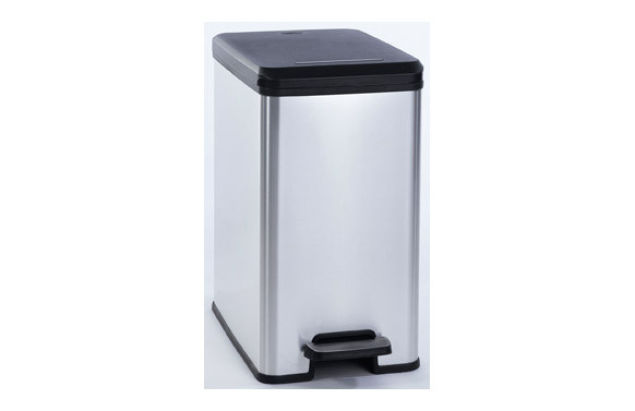 CUBO PEDAL SLIM BIN CURVER 25L-METAL PLATA