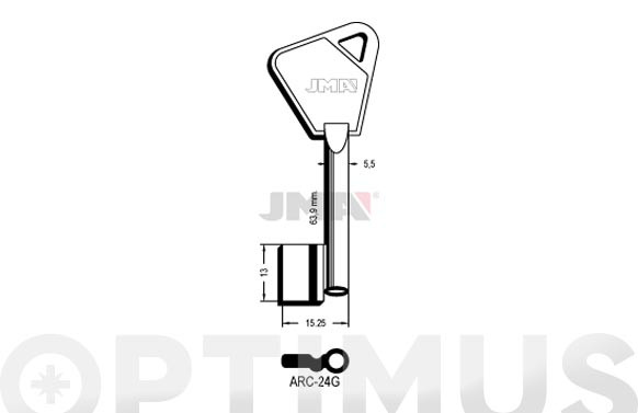 LLAVE GORJA LATON HEMBRA ARC-24G