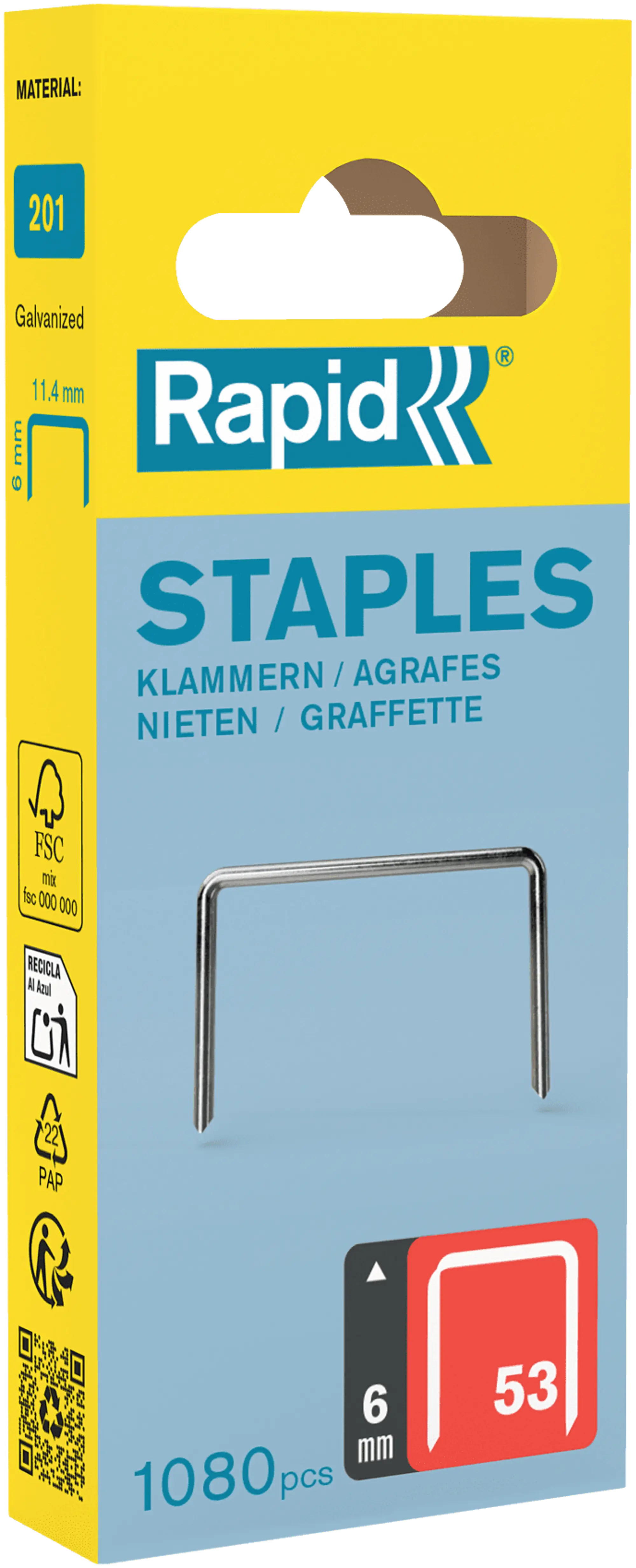 GRAPAS 53/6 MM. ACERO 1.080 UDS.