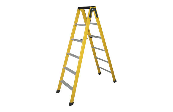 ESCALERA FIBRA VIDRIO TIJERA 2 CARAS 7 PELD
