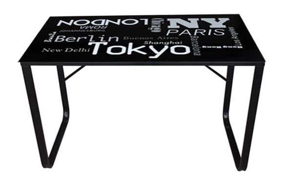 MESA CRISTAL LITOGRAFIADO 120X60 CM CITIES