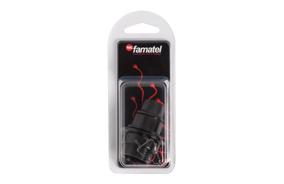 PORTALAMPARAS ROCAD CON TOPE E-14 NEGRO CON ARANDELA