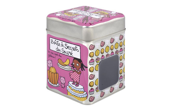 CAJA METAL CON VENTANA AZUCAR 11,5X11,5X15CM