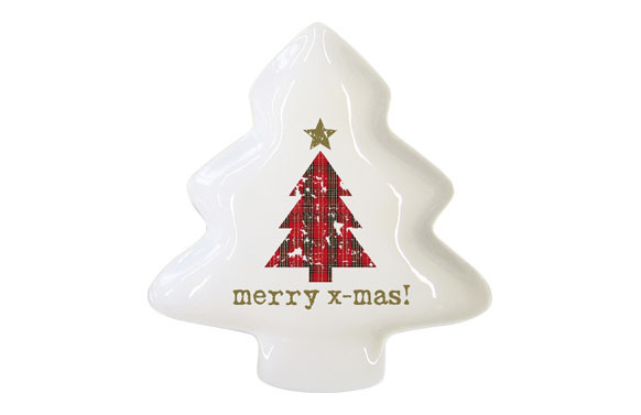 PLATO PRESENTACIÓN ARBOL BONE TARTAN TREE RED