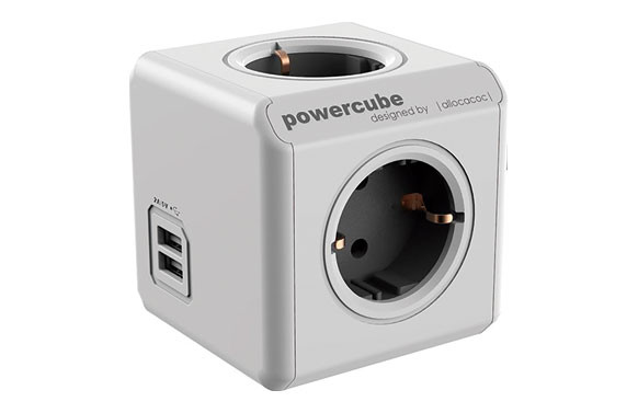 LADRON ALARGO POWER+2 USB CUBE GRIS