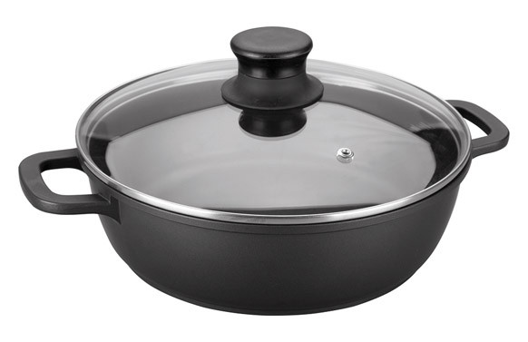 CAZUELA BAJA ALUM FUNDIDO CON TAPA 24CM-INDUCCION