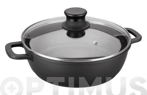 CAZUELA BAJA ALUM FUNDIDO CON TAPA 32CM-INDUCCION
