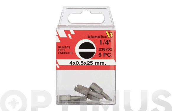 PUNTA ATORN B/RECT 1/4 (BL 5PZ) 8X1,6 X 25 MM