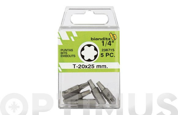 PUNTA ATORN TX 1/4 (BL 5PZ) 7 X 25 MM