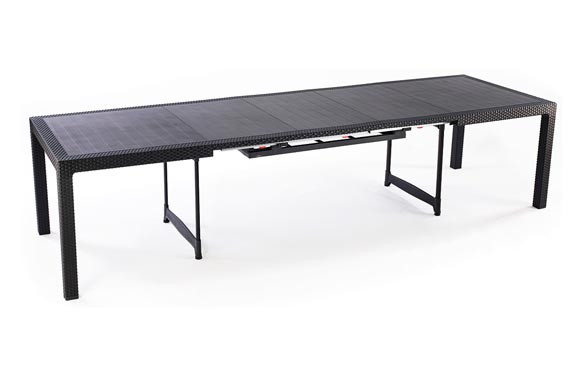 MESA RATAN RESINA 163-323X95CM SYMPHONY ANTRACITA