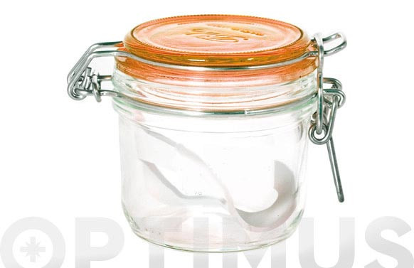 TARRO FIDO VIDRIO TAPA COLOR 125GR-NARANJA