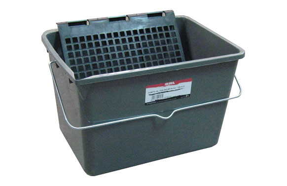 CUBETA ASA METALICA 15L CON REJILLA GRIS