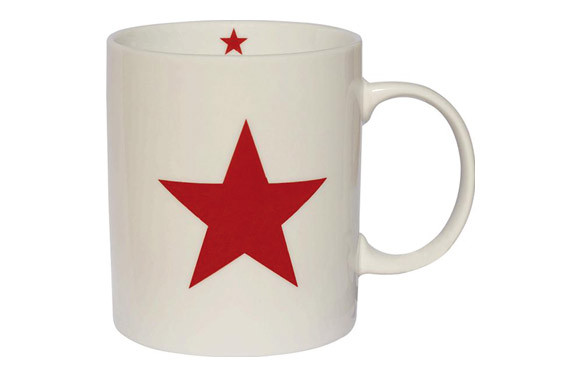 MUG PORCELANA ESTRELLA ROJA