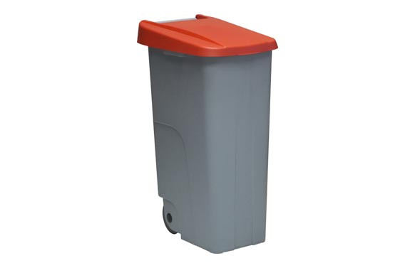 CONTENEDOR BASURA GRIS ECO 110L TAPA AMARILLO