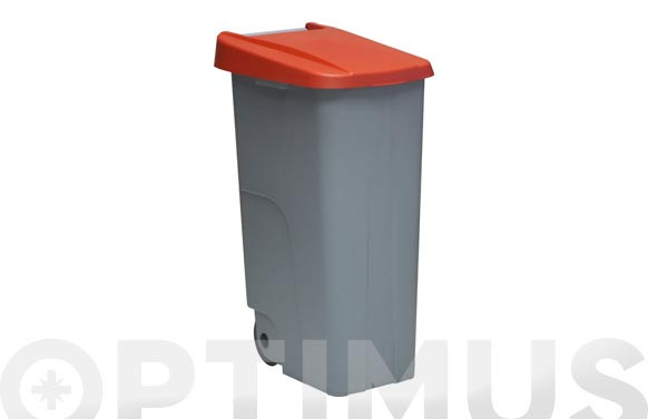 CONTENEDOR BASURA GRIS ECO 110L TAPA NEGRO