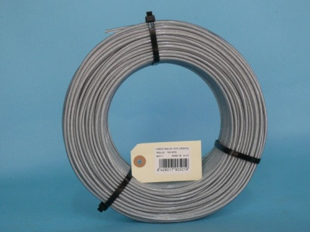 CABLE ACERO GALVANIZADO RECUBIERTO DE PVC ROLLO 100 M Ø3 X 5 (6 X 7) +1 ALMA METAL