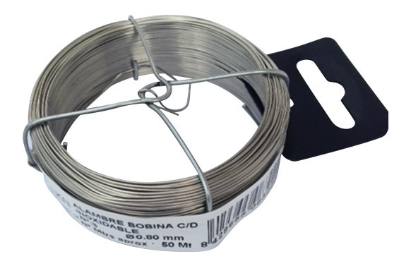 ALAMBRE INOXIDABLE EN BOBINA 50 M N- 3/0,8 MM
