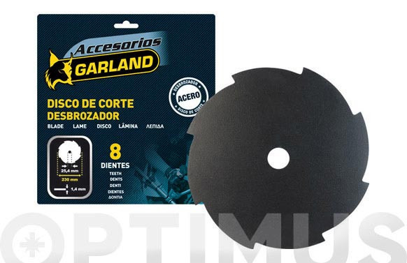 DISCO DESBROZADORA 8 DIENTES Ø 255MM EJE 25,4 MM >30CC - BROZA Y ARBUSTOS