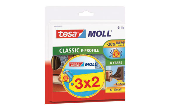 TESAMOLL CAUCHO PERFIL E (PACK 3X2) 6M X 9MM MARRON