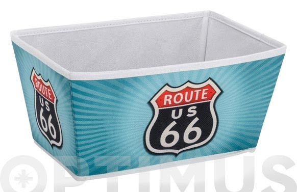 CESTO BAÑO VINTAGE ROUTE 66 29,5 X 22,5 X14,5 CM
