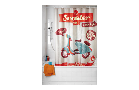 CORTINA DE BAÑO VINTAGE SCOOTER 200X180 CM
