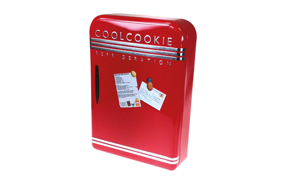 CAJA METALICA NEVERA RETRO ROJA