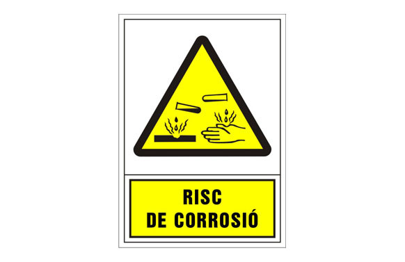 SEÑAL ADVERTENCIA CATALAN 345X245 MM-RISC D\'CORROSIO