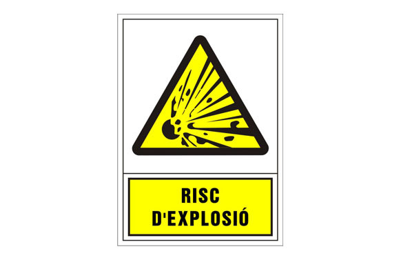 SEÑAL ADVERTENCIA CATALAN 345X245 MM-RISC D\'EXPLOSIO