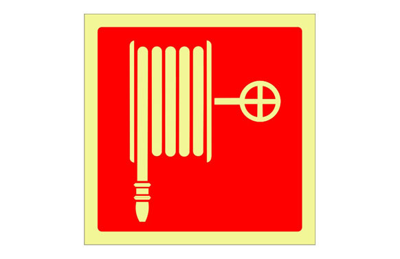 SEÑAL FOTOLUMINISCENTE CONTRA INCENDIO SIN TEXTO 210X210 MM-MANGUERA